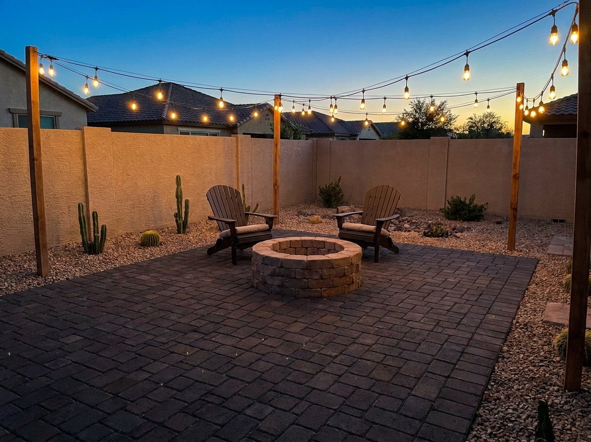 Paver patio + fire pit